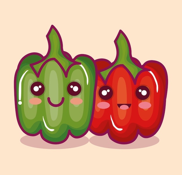 Vector fresh vegetable funny character vector illustration design