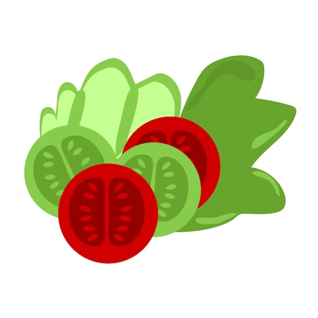 新鮮な野菜サラダのベクトルイラスト