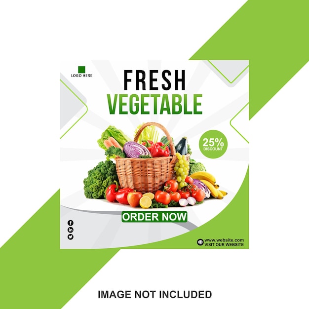 Premium Vector Fresh vegetable social media post template design