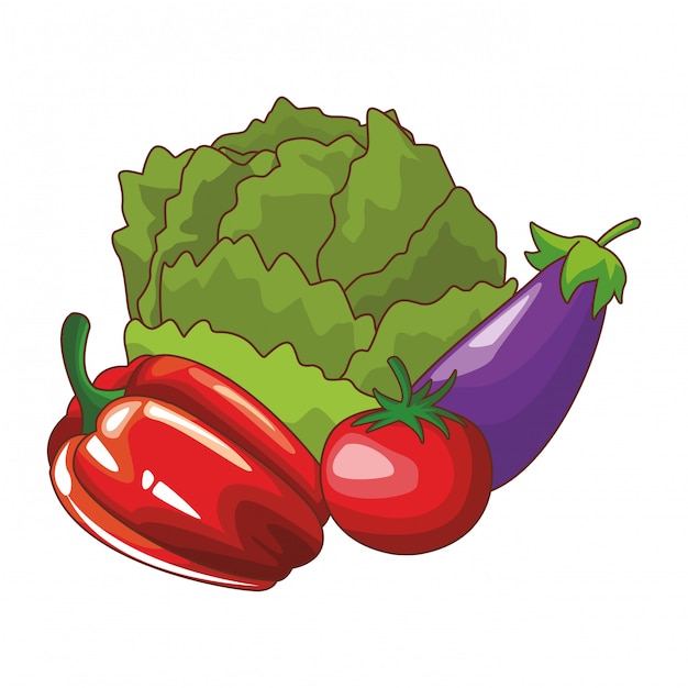 Premium Vector  Fresh vegetables cartoon