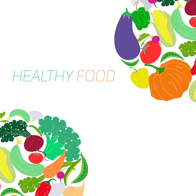 fresh vegetables with placeholder for text
