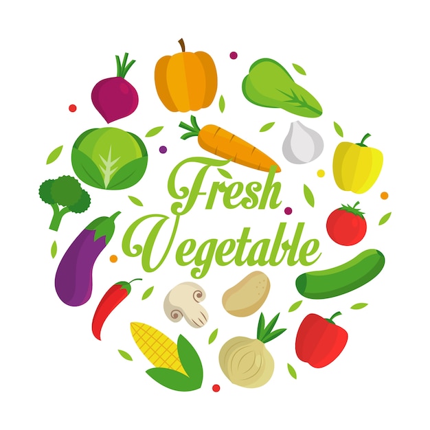 Vector fresh vegetables