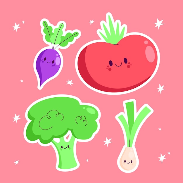 Vector fresh vegetables