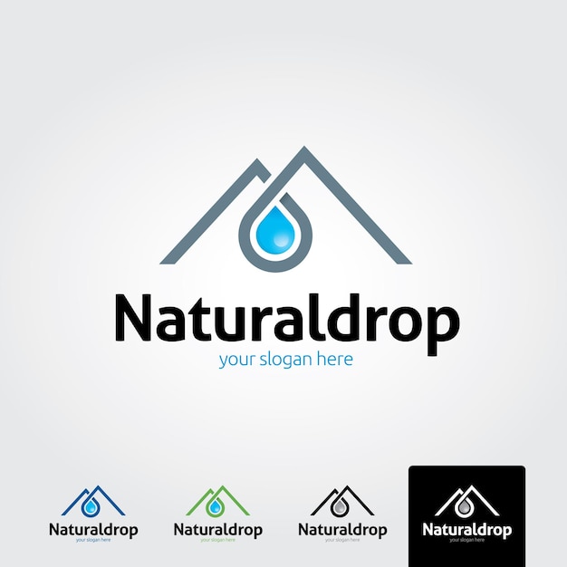 Fresh water drops as part of the mountains. creative logo design template