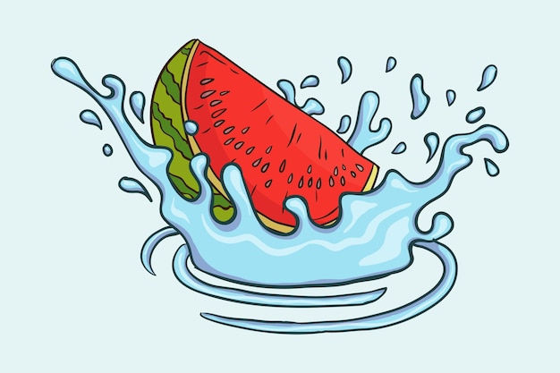 Vector fresh watermelon splash