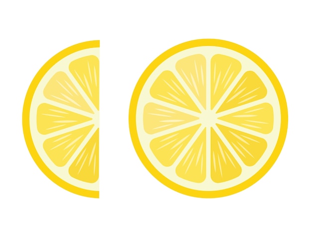 Fresh yellow round and half slices of lemon fruit lemon pieces for juice or vitamin c healthy food