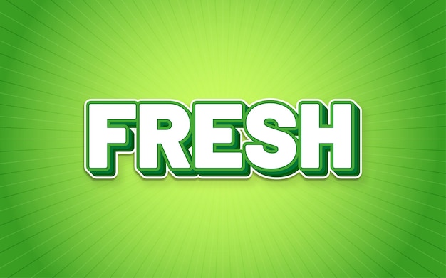 Fresh3d editable text effect white gradation green style effect