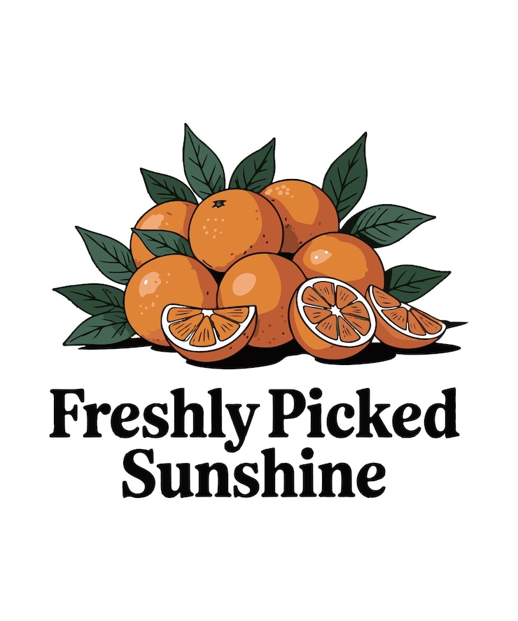 Vector freshly picked sunshine whole oranges and leaves vector illustration