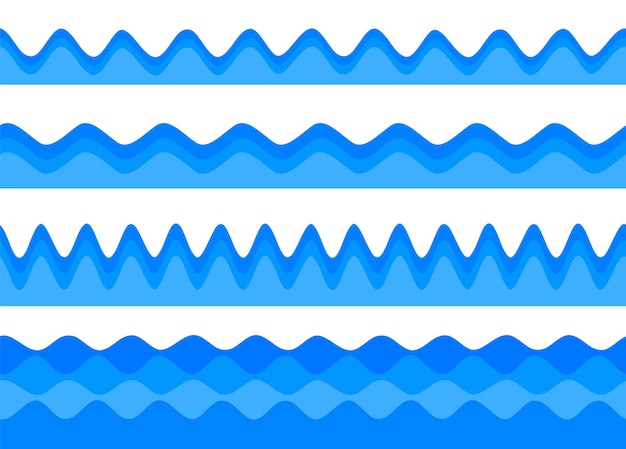 新鮮さの自然なテーマ青要素デザイン シームレスな波の新鮮な水の背景抽象的な波状ベクトル イラスト eps10