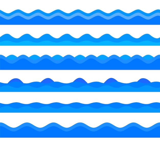 신선도 자연 테마 블루 요소 디자인 원활한 웨이브의 신선한 물 배경