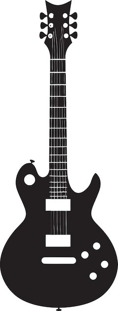 Vettore fretboard fusion guitar logo vector art melody montage design dell'emblema della chitarra