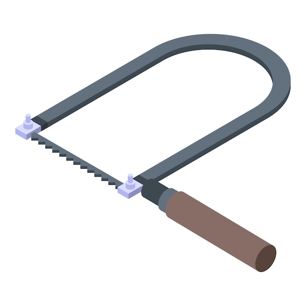 흰색 배경에 고립 된 웹 디자인을 위한 Fretsaw 벡터 아이콘의 아이소메트릭 Fretsaw 아이콘