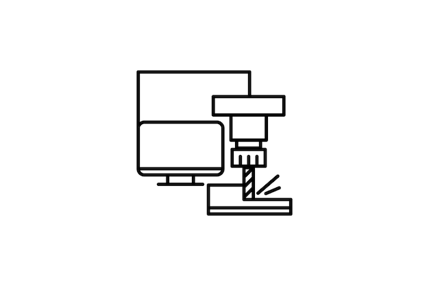 Frezen CNC pictogram vector ontwerpsjabloon