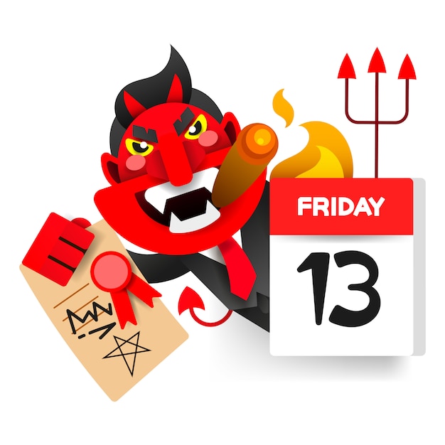 Friday 13 calendar with demon character