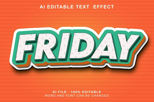 Vector friday 3d text effect