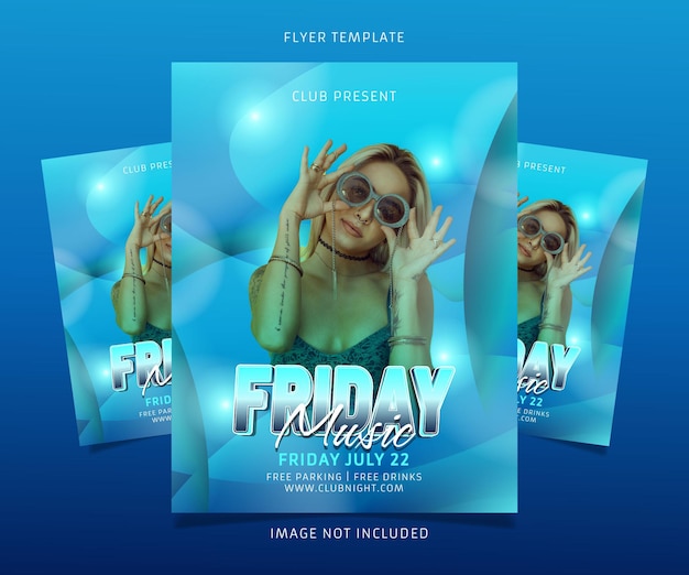 Vector friday music party flayer template