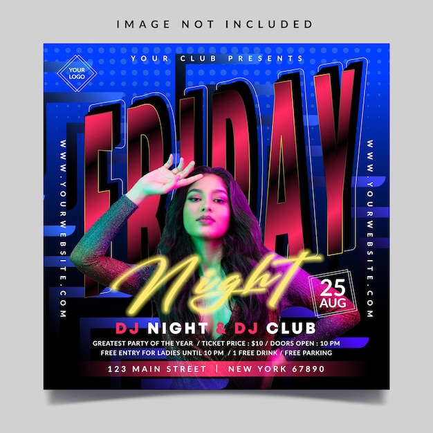 Friday night flyer template