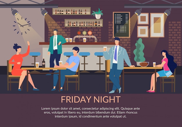 Vector friday night poster template