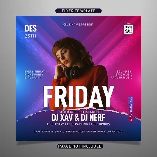 Friday party flyer template