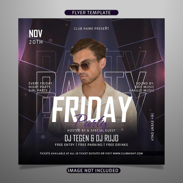 Friday party flyer template