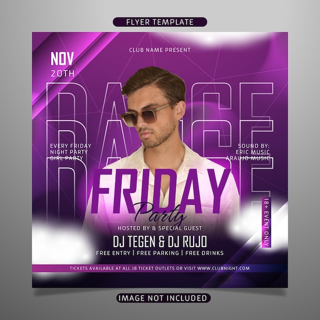 Vector friday party flyer template