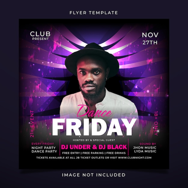 Vector friday party flyer template