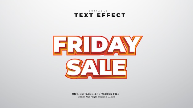 Friday sale Editable 3d text effect template premium vector