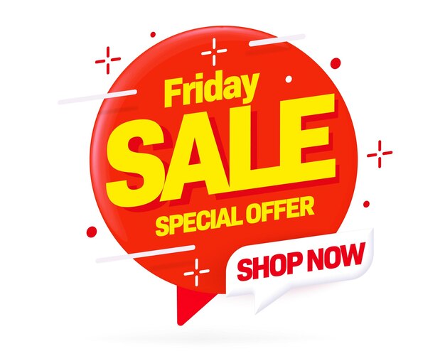 Friday sale sticker or label template vector illustration special offer on friday marketing promotio