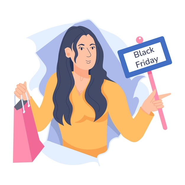 Vector friday sale trendy flat illustration