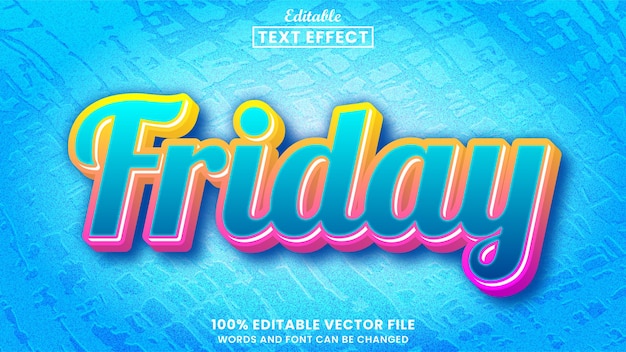 Friday text editable text effect style