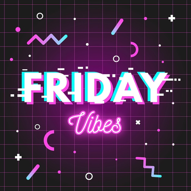 Friday vibes neon achtergrond