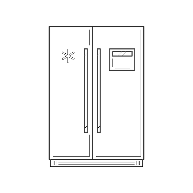 Холодильник изолированные тонкие линии векторные иллюстрации