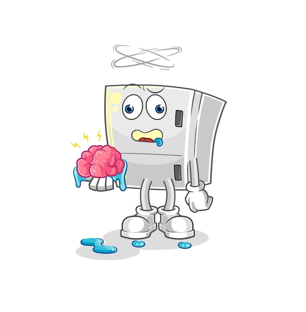 Fridge no brain vector cartoon character