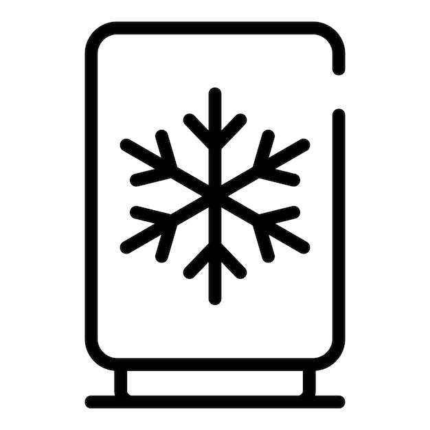 Fridge with snowflake icon Outline fridge with snowflake vector icon for web design isolated on white background