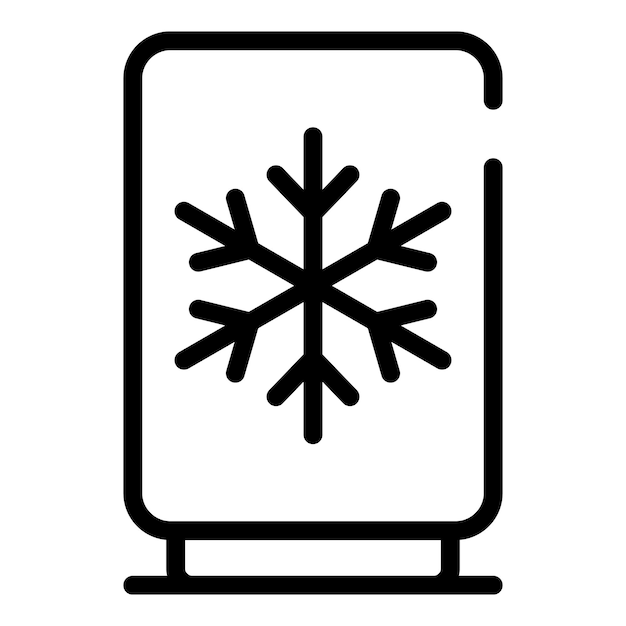 Vector fridge with snowflake icon outline fridge with snowflake vector icon for web design isolated on white background