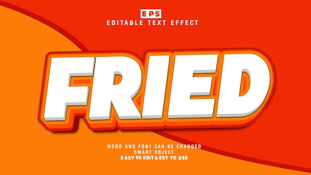 Fried 3d Editable Text Effect Vector With Background