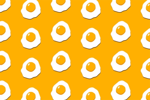 Fried beef eye egg pattern on yellow background