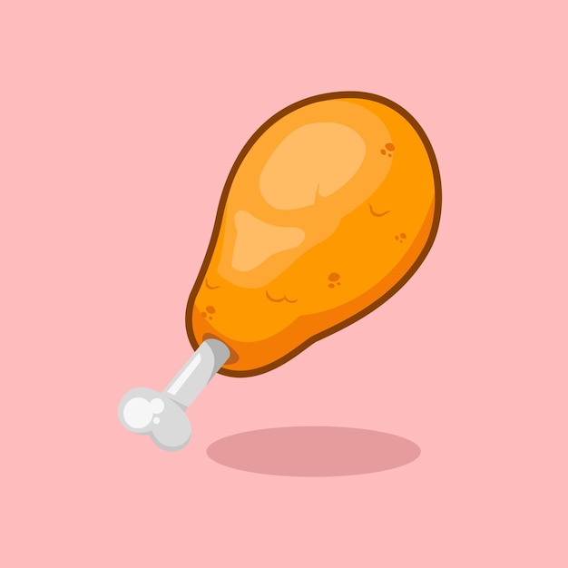 Fried chicken drumstick cartoon illustration