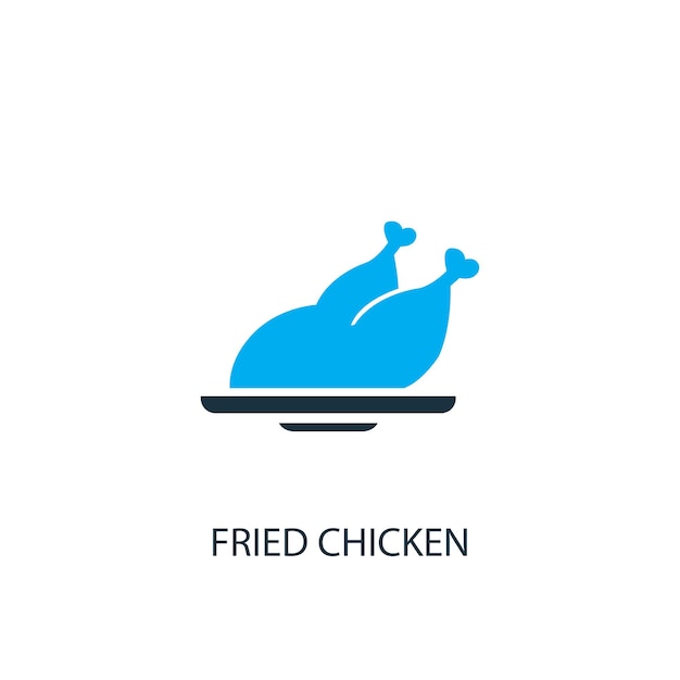 Fried chicken icon. Logo element illustration. Fried chicken symbol design from 2 colored collection. Simple Fried chicken concept. Can be used in web and mobile.