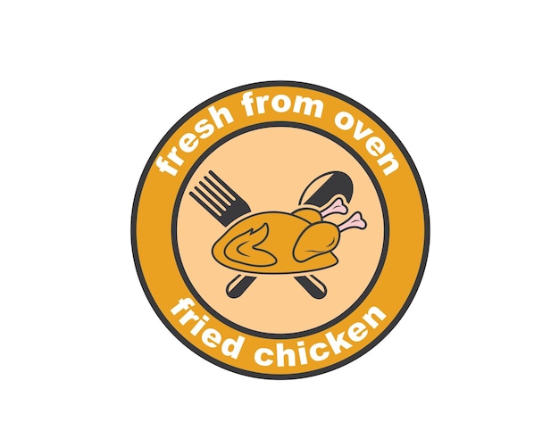 Vettore di illustrazione del logo dell'icona di pollo fritto