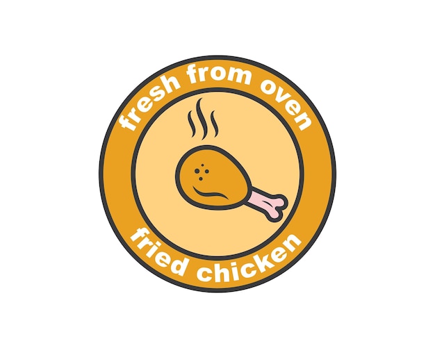 Fried chicken icon logo illustration vector