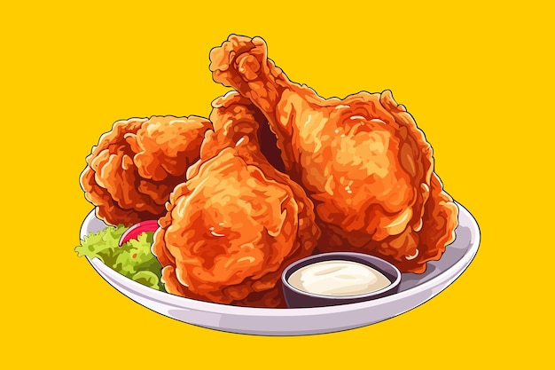 Vector fried chicken illustration