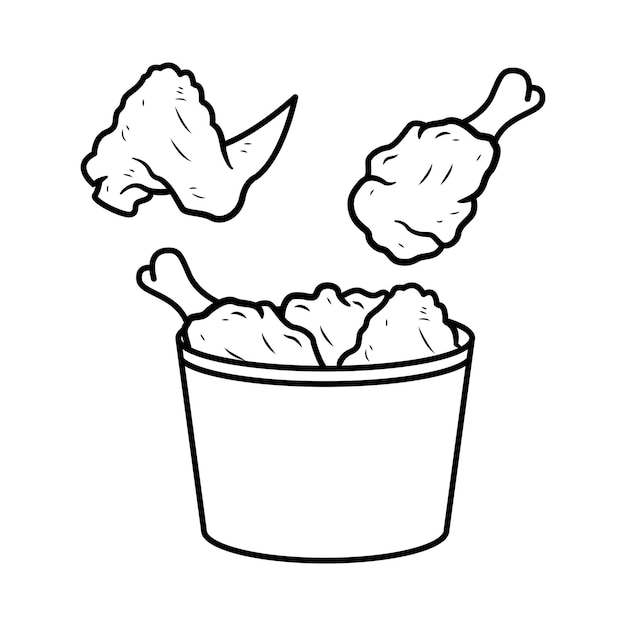 Fried Chicken Line Art