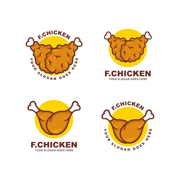 Vector fried chicken logo design vector illustration