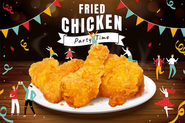 Fried chicken party ad