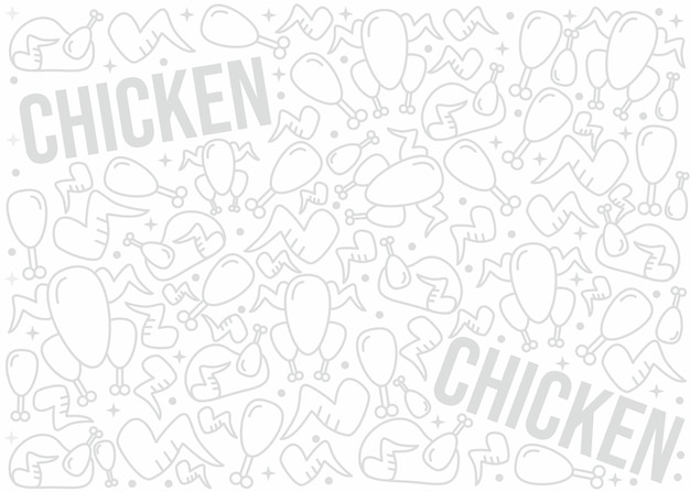Modello di pollo fritto o disegno di sfondo
