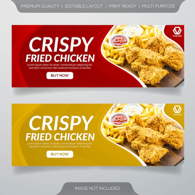 Vector fried chicken restaurant banners