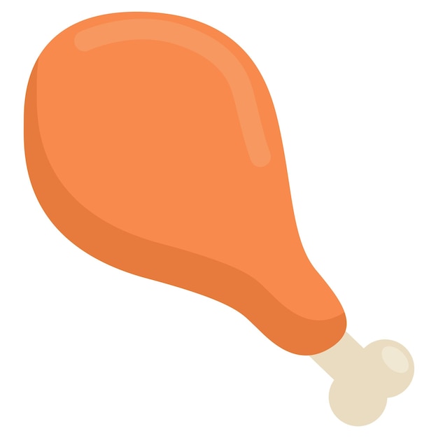 fried chicken thighs flat vector illustration isolated on white background