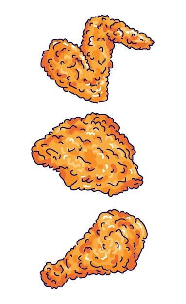 Illustrazione vettoriale di pollo fritto