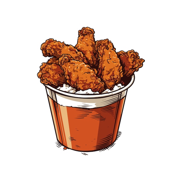 Vector fried chicken vector illustration